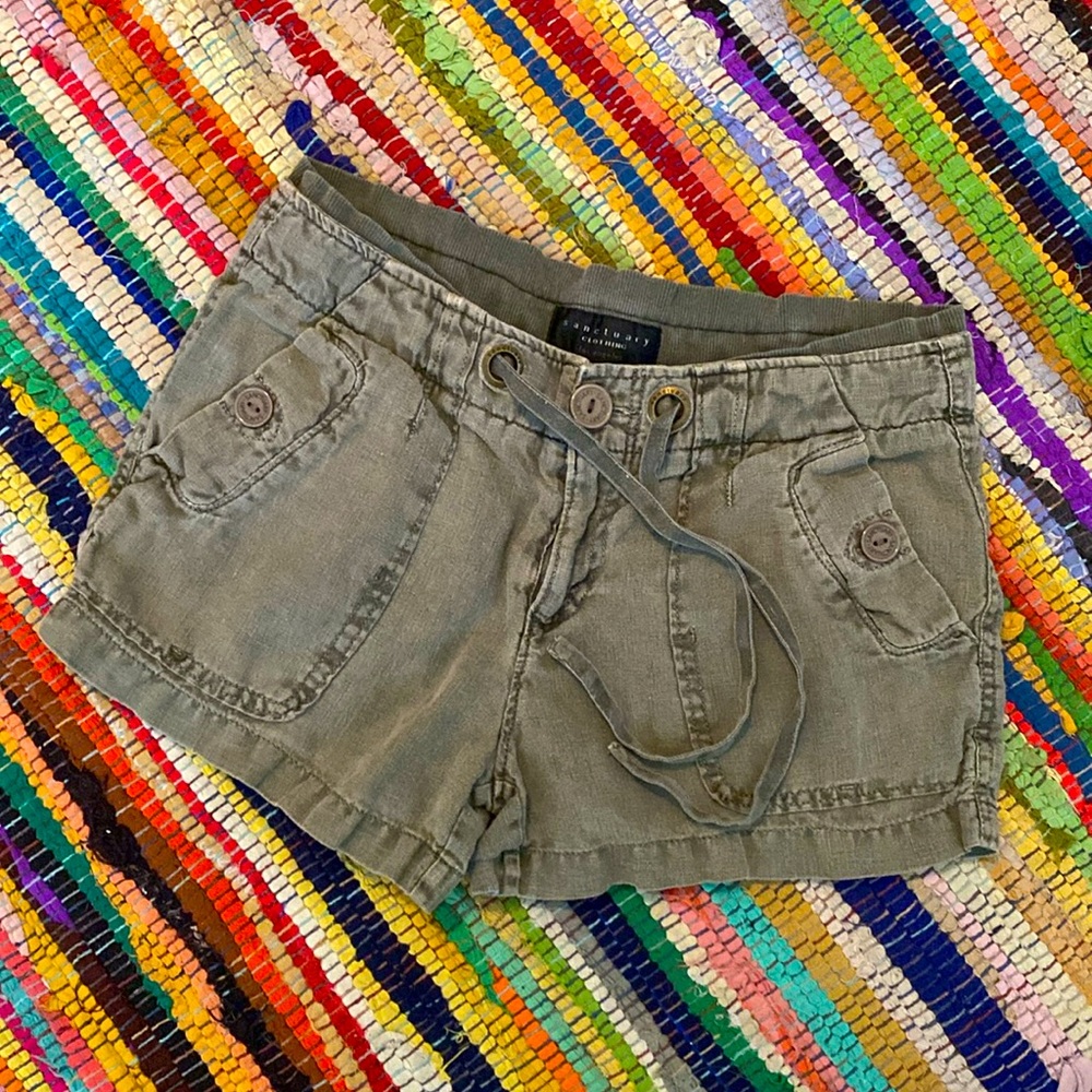 Darling Sanctuary Green linen Shorts 27